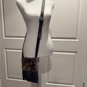 Lucchese Brown and Black Crossbody Bag